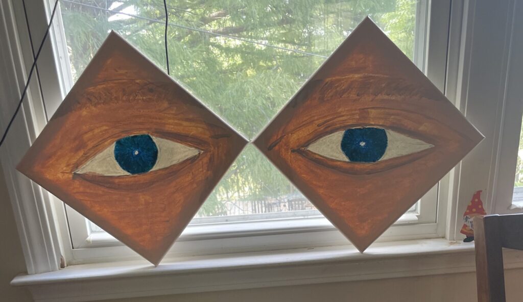 Two painted eyes